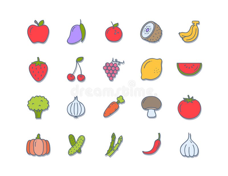 Ajuste o alimento do vegetariano de 20 ícones, o grupo de crachás, os emblemas e os selos ilustração royalty free Ajuste o alimento do vegetariano de 20 ícones, o grupo de crachás, os emblemas e os selos ilustração royalty free