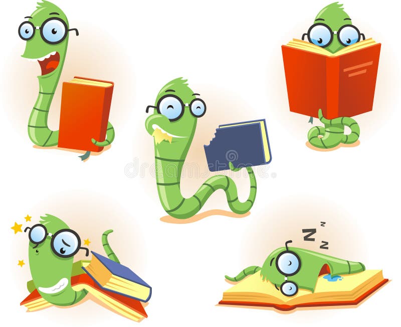 Ajuste o leitor ávido dos desenhos animados ilustração do vetor Ajuste o leitor ávido dos desenhos animados ilustração do vetor