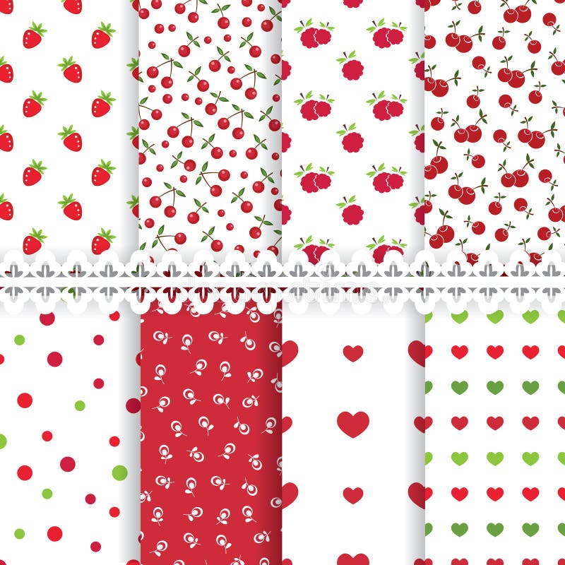 Ajuste testes padrões sem emenda florais do od ilustração stock Ajuste testes padrões sem emenda florais do od ilustração stock