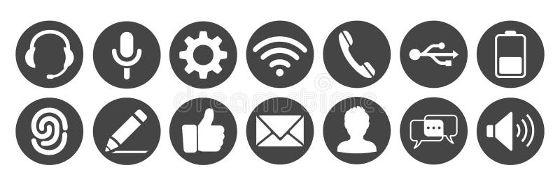 Ajuste ícones para o telefone - vetor ilustração royalty free Ajuste ícones para o telefone - vetor ilustração royalty free