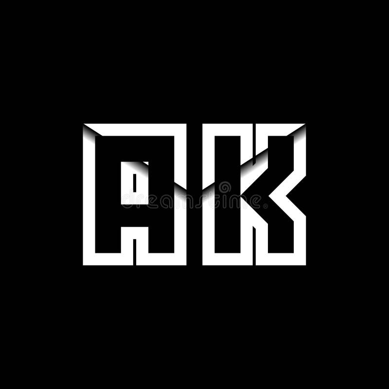 AK Monogram Envelope Shape Style royalty free illustration