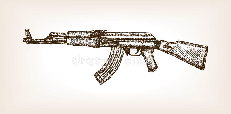 Assault Rifle Doodle Style Sketch Illustration Hand Drawn Vector Royalty  Free SVG Cliparts Vectors And Stock Illustration Image 67805533