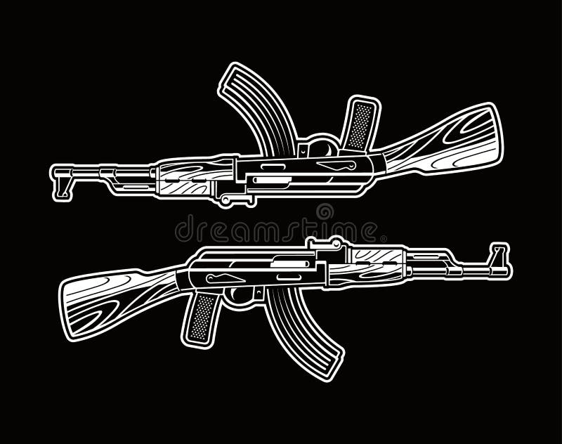 AK 47 vector illustration stock illustration. Illustration of ...