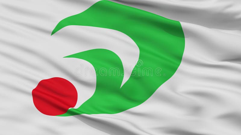 Akaiwa City Flag, Japan, Okayama Prefecture, Closeup View vector illustration