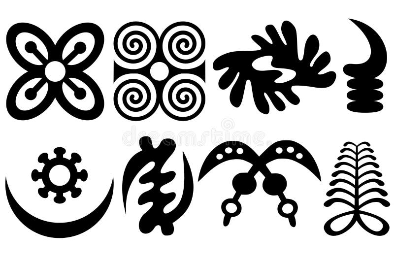 A set of akan and adinkra west african symbols. A set of akan and adinkra west african symbols