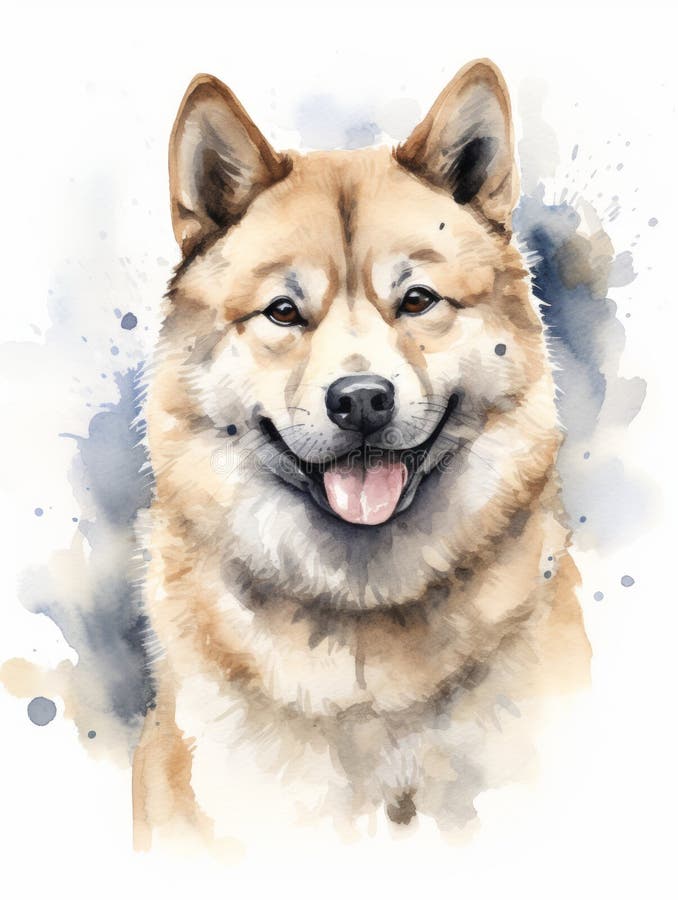 Akita inu sentado con expresión noble ai generado libre illustration