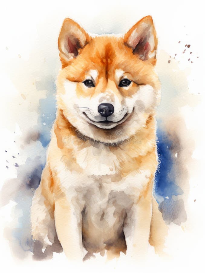 Akita inu sentado con expresión noble ai generado libre illustration