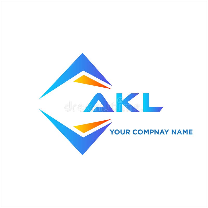 AKL abstract technology logo design on white background. AKL creative initials stock illustration