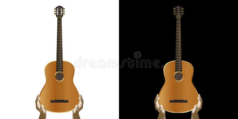 Akoestische gitaar ter beschikking royalty-vrije illustratie Akoestische gitaar ter beschikking royalty-vrije illustratie