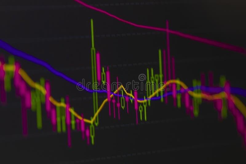Aktiemarknaden Graphs uppvisning av en modell arkivfoton Aktiemarknaden Graphs uppvisning av en modell arkivfoton