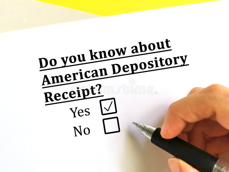 One person is answering question about stocks. He knows about American depository receipt. One person is answering question about stocks. He knows about American depository receipt