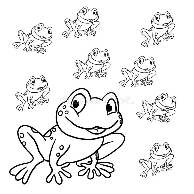 Cute activity sheet for kids.  Find the frog that matches the big frog. Cute activity sheet for kids.  Find the frog that matches the big frog.