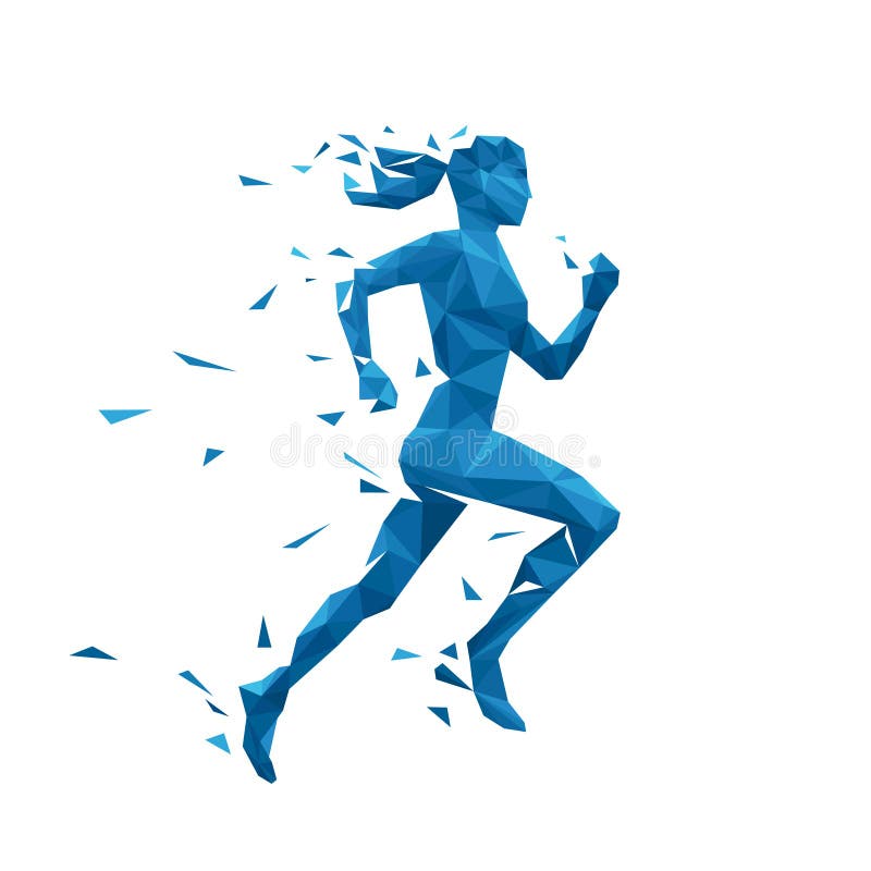 Aktywna działająca kobieta wektoru ilustracja Energetyczny jogging projekt ilustracja wektor