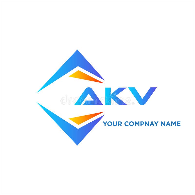 AKV abstract technology logo design on white background. AKV creative initials royalty free illustration