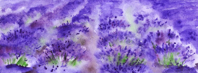 Akwareli lawenda odpowiada natury Francja Provence krajobraz royalty ilustracja Akwareli lawenda odpowiada natury Francja Provence krajobraz royalty ilustracja