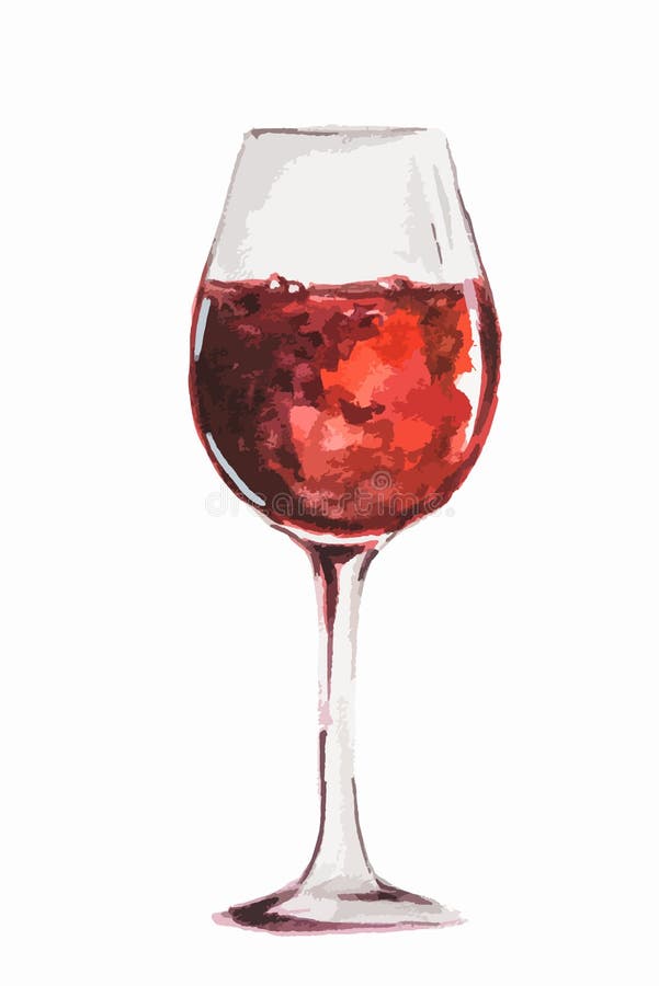 Akwareli wina szkło ilustracji