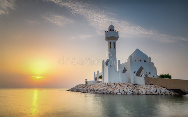 Al Khobar Corniche Mosque Sunrise hermoso - saudí Arabia