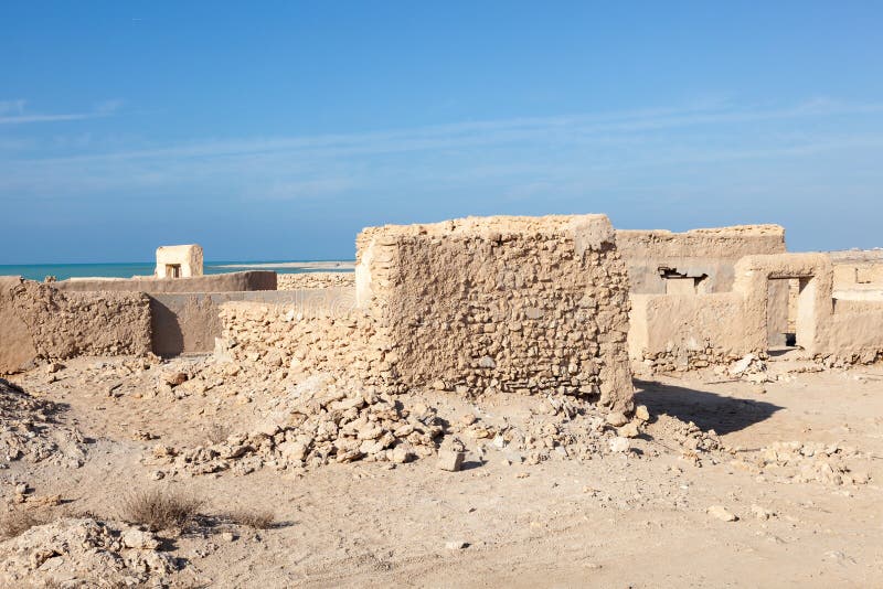 Al Zubara archeological site. Qatar, Middle East stock photography