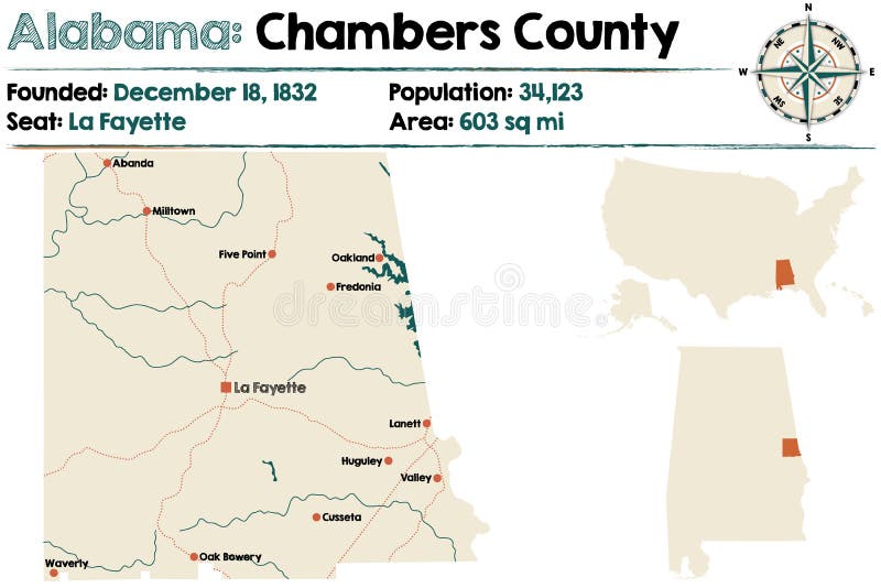 Alabama Chambers County stock vector. Illustration of information