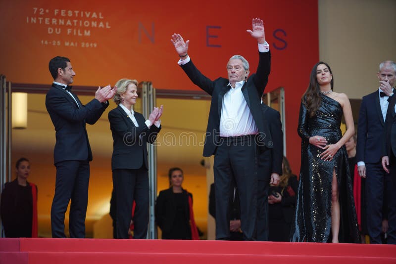 Alain Delon and Anouchka Delon attend the screening of `A Hidden Life` during the 72nd annual Cannes Film Festival on May 19, 2019 in Cannes, France