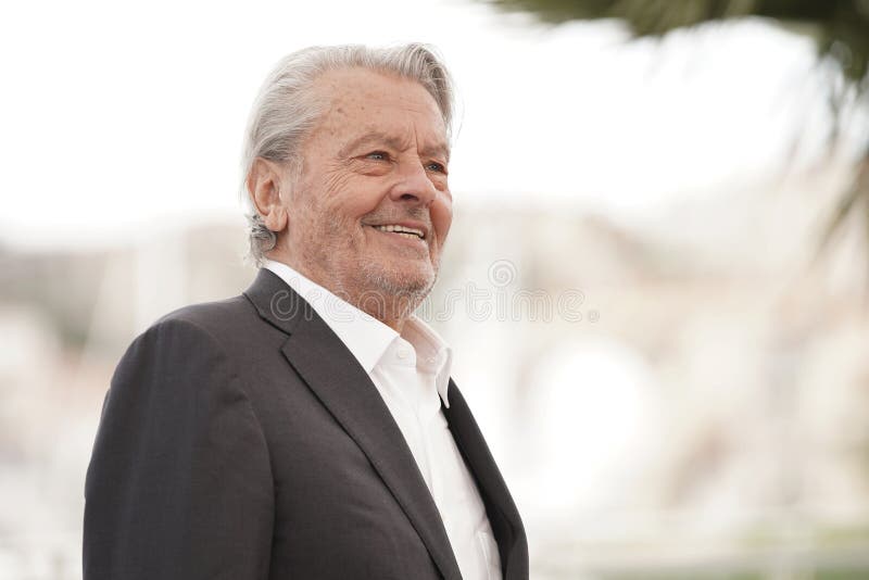 CANNES, FRANCE - MAY 19, 2019: Alain Delon attends the photocall for Palme D`Or D`Honneur during the 72nd annual Cannes Film Festival