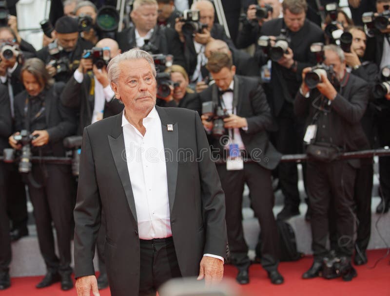 CANNES, FRANCE - MAY 19: Alain Delon attends the premiere of the movie `A Hidden Life` during the 72nd Cannes Film Festival on May 19, 2019 in Cannes, France