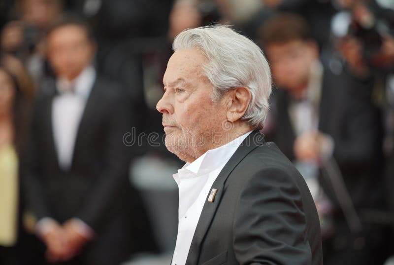 CANNES, FRANCE - MAY 19: Alain Delon attends the premiere of the movie `A Hidden Life` during the 72nd Cannes Film Festival on May 19, 2019 in Cannes, France