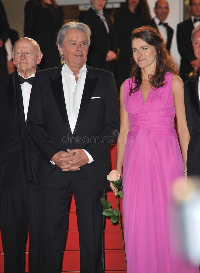 CANNES, FRANCE - May 25, 2013: Alain Delon & Aurelie Filippetti at gala premiere at the 66th Festival de Cannes for \"Only Lovers Left Alive\"..Picture: Paul Smith / Featureflash