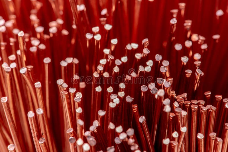 Copper Wire Nonferrous Metals Industry Stock Market Close-up. Copper Wire Nonferrous Metals Industry Stock Market Close-up