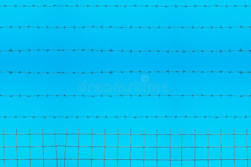 Alambre de púas en fondo del cielo azul ilustración del vector Alambre de púas en fondo del cielo azul ilustración del vector
