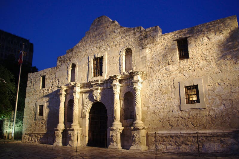 Alamo at dusk stock images