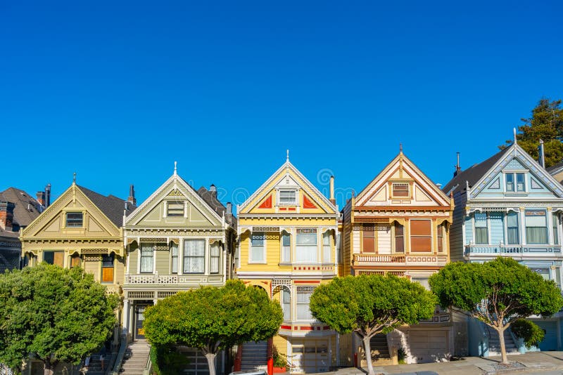 Alamo Square, San Francisco, California, USA stock photos
