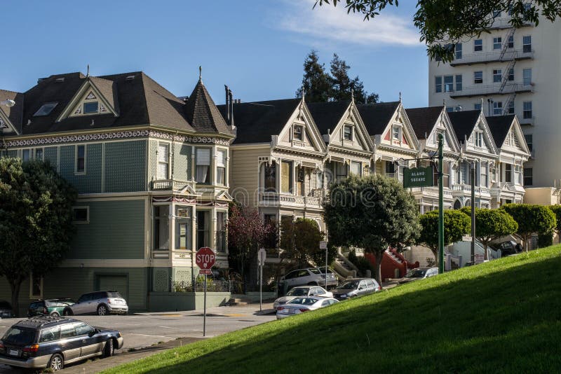 Alamo Square stock images