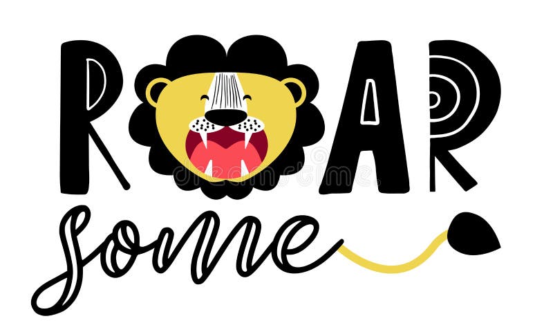 Roarsome font banner on white background Vector Image