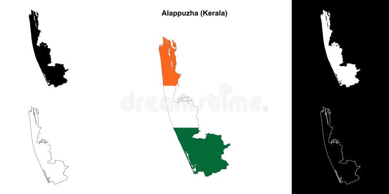 Alappuzha outline map vector illustration