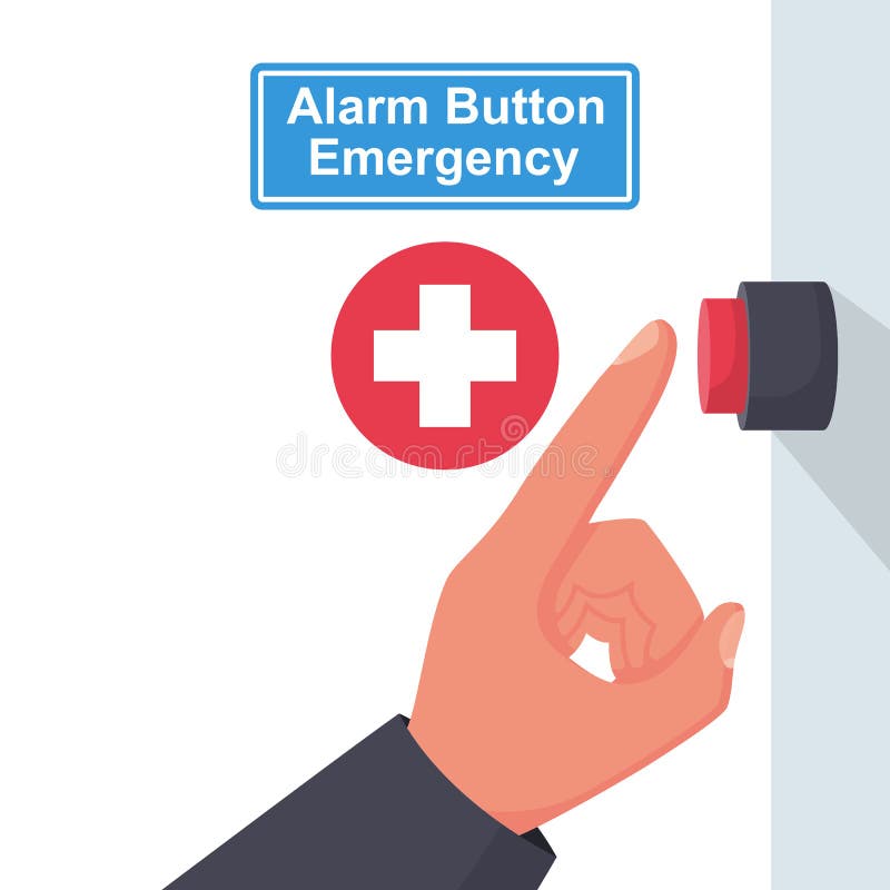 Alarm button emergency. Button to call the doctor royalty free illustration