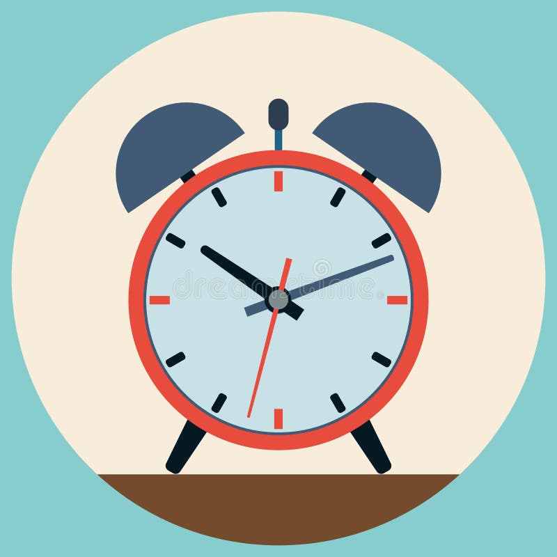 Alarm clock flat vector illustration