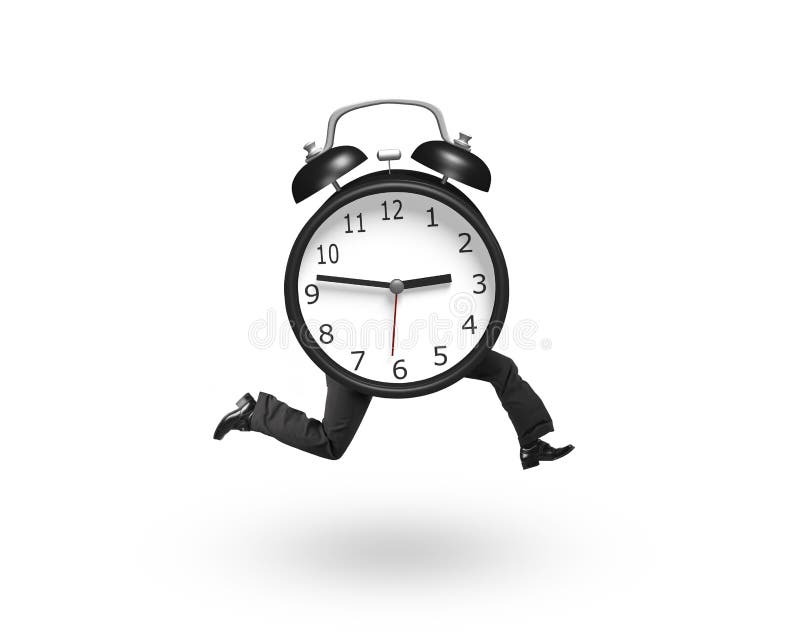 Alarm Clock with Human Legs Running Stock Photo Image of minute