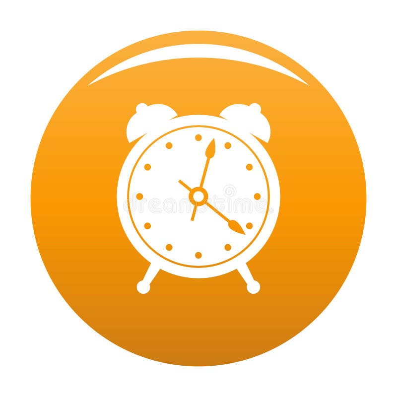 Alarm Clock Icon Vector Orange Stock Vector Illustration of object