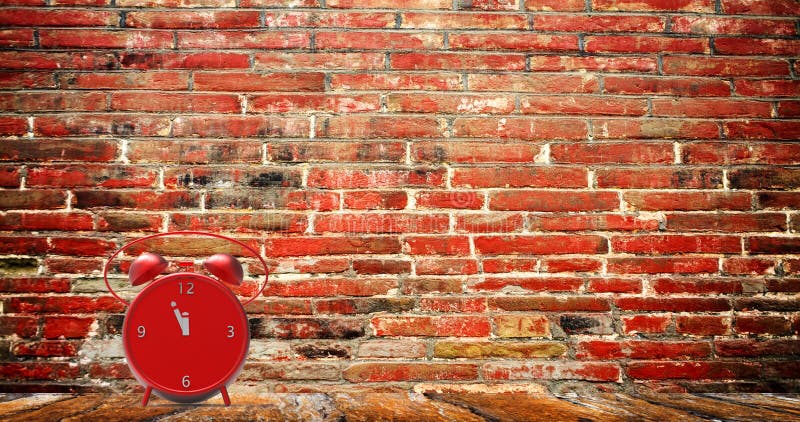 Alarm clock with little minutes to twelve o`clock royalty free stock images