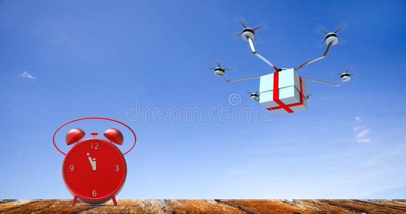 Alarm clock with little minutes to twelve o`clock royalty free stock photo