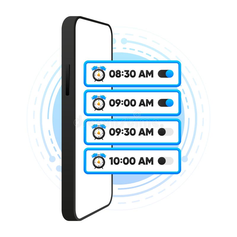 Alarm Clock on Mobile. Wake Up Time. Loud Signal To Wake Up in the