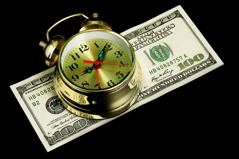Alarm clock and money 02 royalty free stock photo Alarm clock and money 02 royalty free stock photo