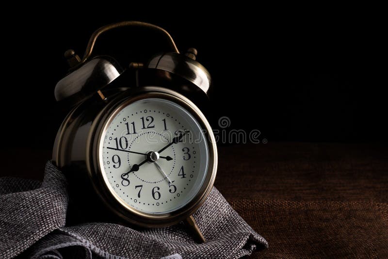Alarm Clock in the Morning Light on Time 08.10 am Stock Photo Image