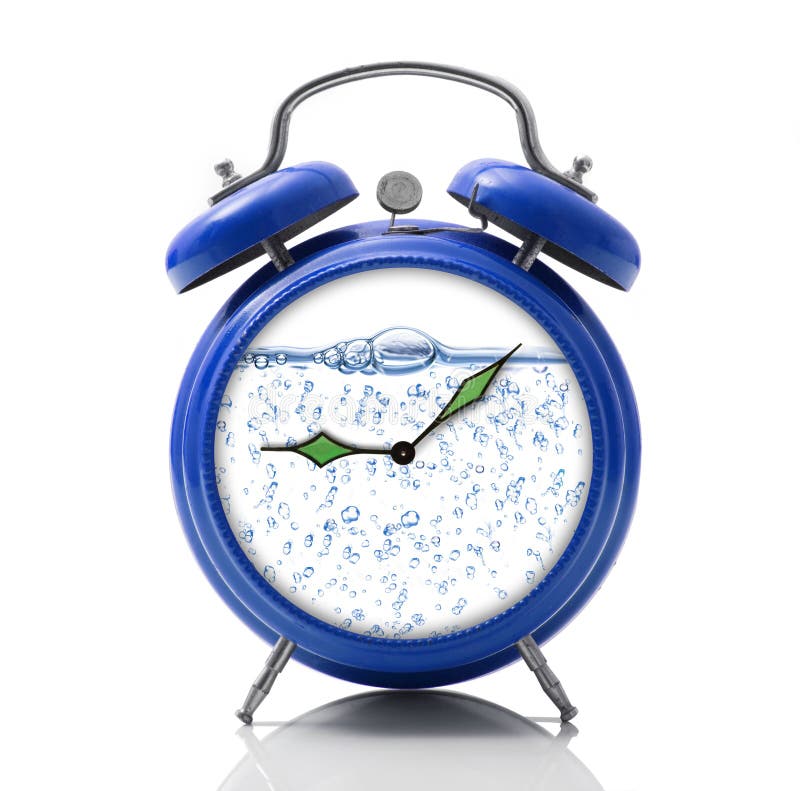Isolated alarm clock with splash dial on white background