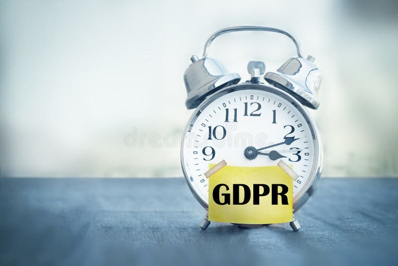 GDPR General Data Protection Regulation alarm clock royalty free stock photo
