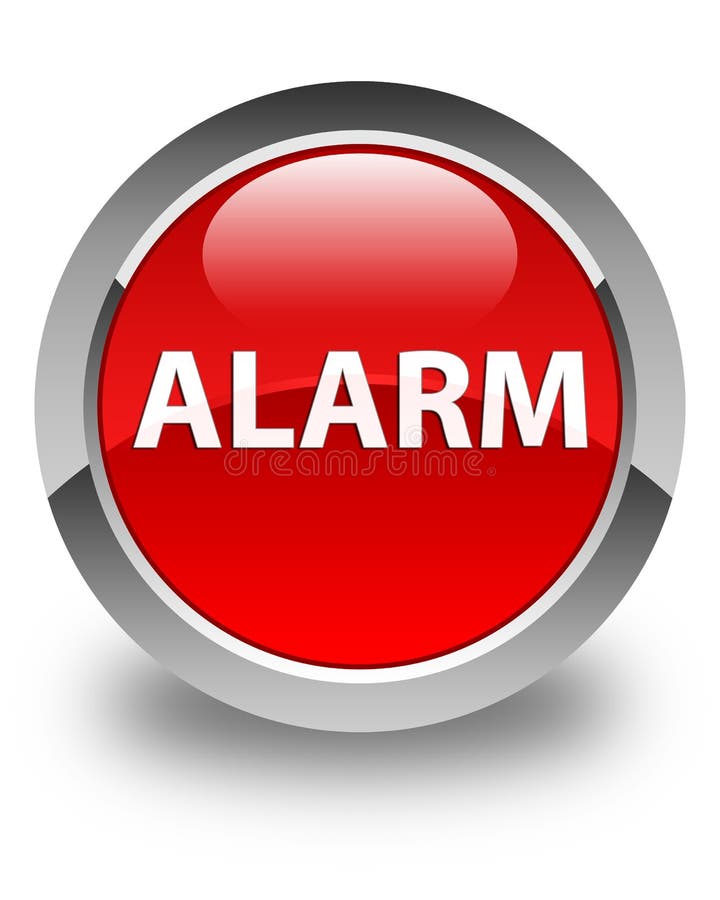 Alarm Glossy Red Round Button Stock Illustration Illustration of