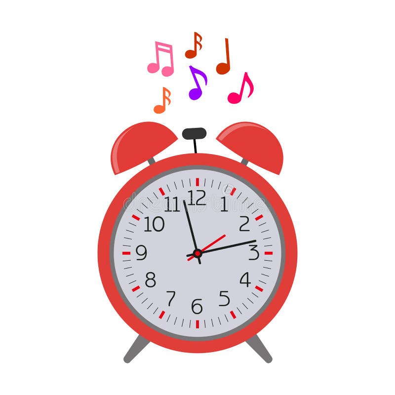 Alarm. Music the Ringing of the Alarm Clock. Vector Illustration Stock