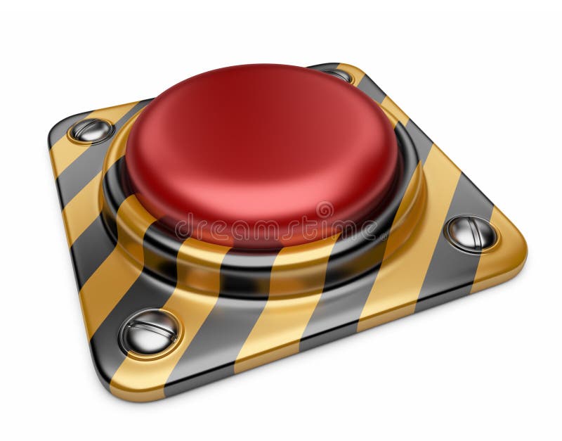 Alarm red button. 3D Icon isolated