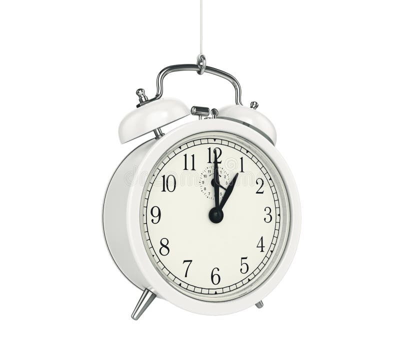 Alarme 3D d'horloge blanc au moment de l'exécution d'isolement par concept de fond illustration de vecteur Alarme 3D d'horloge blanc au moment de l'exécution d'isolement par concept de fond illustration de vecteur
